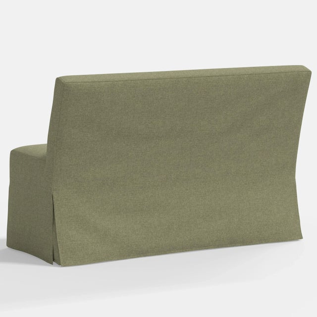 Stoffer Home x Cloth & Company Lindy Slipcover Dining Banquette in Textured Linen Laurel For Sale In Chicago - Image 6 of 6