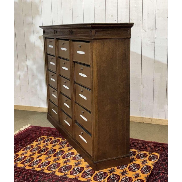20th Century Oak Filing Cabinet by Chalmette Paris-Brussels For Sale - Image 14 of 18