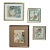 Collection Four Asian Japanese Silk Watercolor Framed Paintings For Sale
