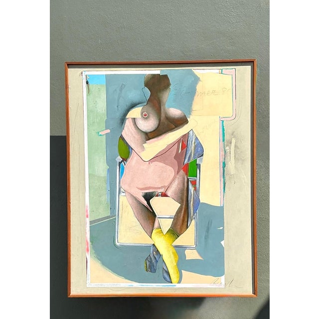 Vintage 1980s Monumental Abstract Figurative Soil on Canvas For Sale - Image 10 of 12