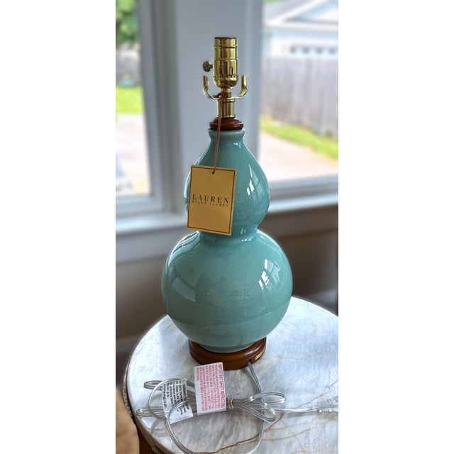 Ralph Lauren Celadon Ceramic Table Lamp For Sale In New York - Image 6 of 11