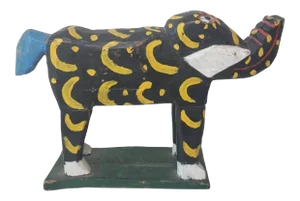 Vintage Guatemalan Hand Carved & Painted Elephant
