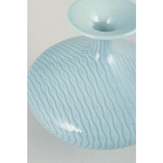 Ceramic Vase with Turquoise Blue Glaze by Gunnar Nylund for Rörstrand For Sale - Image 3 of 5