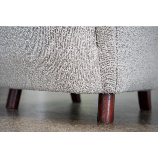 Vintage Wingback Chair in Bouclé Fabric from Mogens Lassen, Denmark, 1950s For Sale - Image 10 of 12