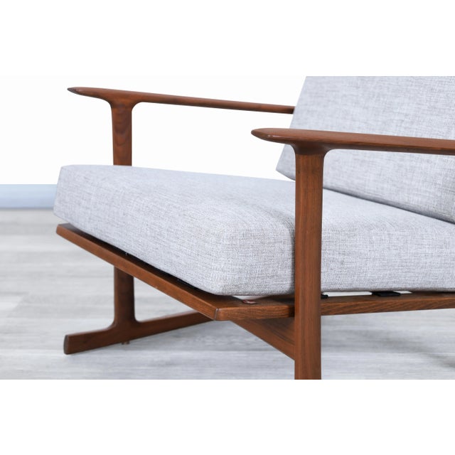 Wood 1960s Danish Modern Walnut Lounge Chairs by Ib Kofod Larsen for Selig - a Pair For Sale - Image 7 of 13