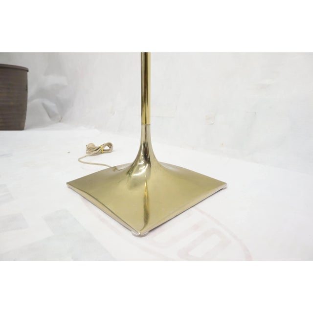 Square Tulip Base Champagne or Wine Style White Frosted Glass Floor Lamp For Sale - Image 10 of 12