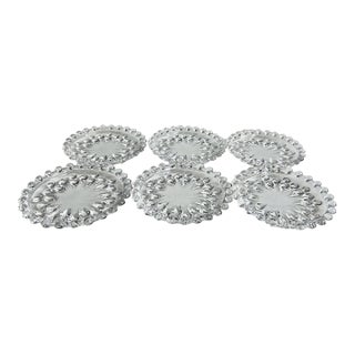 Vintage Set of 6 Nachtmann Bleikrstall Hobnail Crystal Coasters For Sale