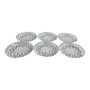 Vintage Set of 6 Nachtmann Bleikrstall Hobnail Crystal Coasters