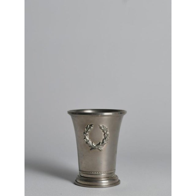 Metal Small Vintage Pewter Vase with Laurel Wreath from Svenskt Tenn, Sweden, 1967 For Sale - Image 7 of 10