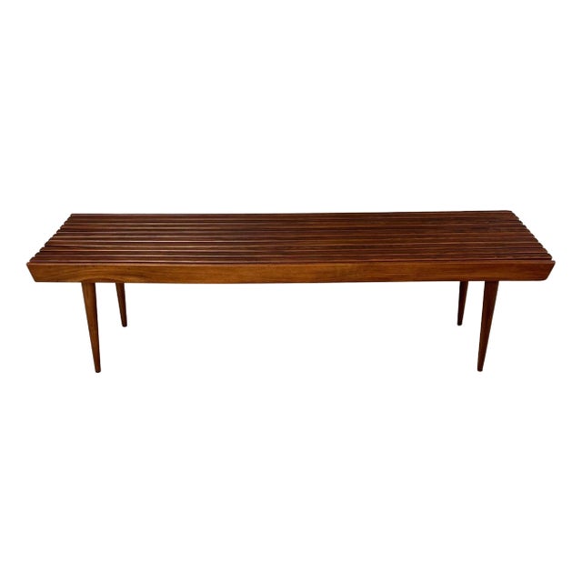 1960s Refinished Slatted Bench Coffee Table For Sale