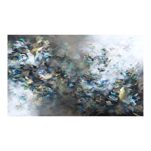 Follow Your Intuition - Cool Tone Abstract Textural Acrylic Painting on Canvas by Vè Boisvert