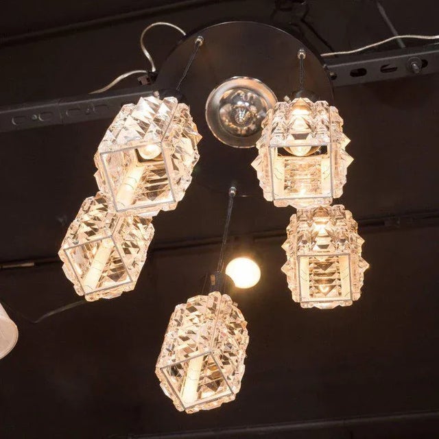 Mid-Century Modern Mid-Century Modern Five Pendant Fixture by J.T. Kalmar For Sale - Image 3 of 8