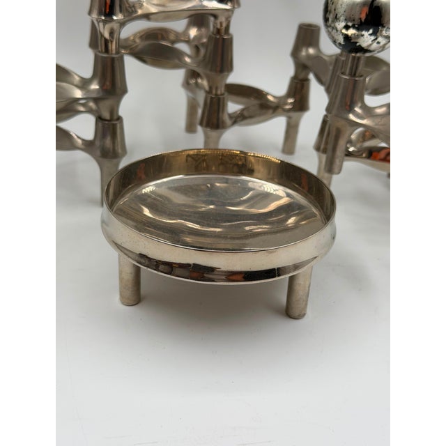 Mid-Century Modern Mid-Century Modern Nickel-Plated Modular Candleholder Set from Stoff & Nagel, 1950s, Set of 19 For Sale - Image 3 of 18