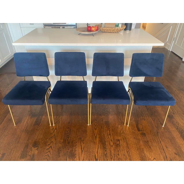 Set of 4 authentic West Elm wire frame dining chairs Chairs are sturdy, comfortable, and in very good condition overall -...