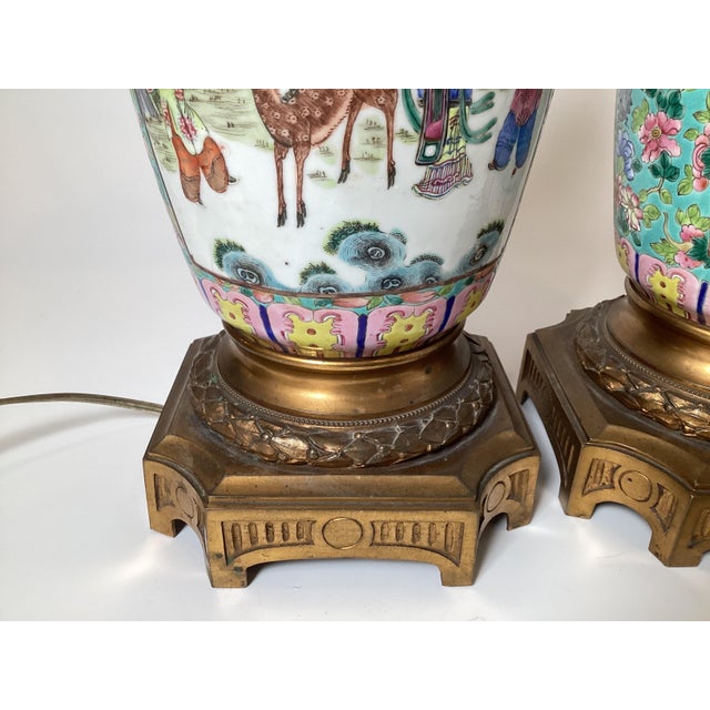 Stunning Early 19th Century Chinese Export Bronze Mounted Lamps - a Pair For Sale - Image 9 of 13