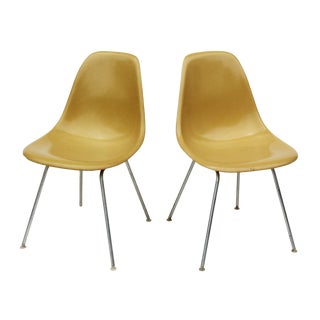Herman Miller Eames Fiberglass Side Shell Chairs - A Pair For Sale
