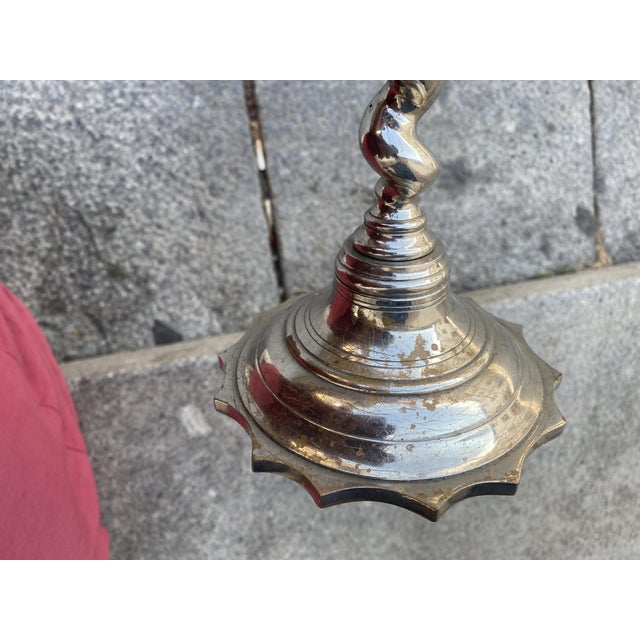 Vintage Candleholders in Metal, 1920s, Set of 2 For Sale - Image 10 of 11