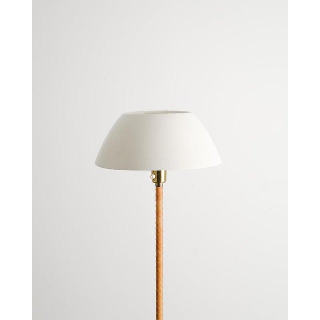 Finnish Mid Century White Leather Senator Floor Lamp by Lisa Johansson-Papé, 1960s For Sale - Image 3 of 8