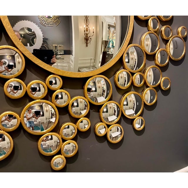 Modern Global Views Modern Gold Aquarius Wall Mirror For Sale - Image 3 of 6