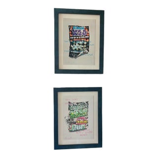Pair Bella McGoldrick Original Prints With Hand Painting, in Custom Frames For Sale