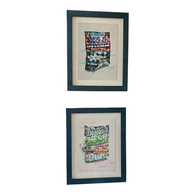 Pair Bella McGoldrick Original Prints With Hand Painting, in Custom Frames For Sale