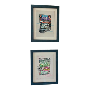 Pair Bella McGoldrick Original Prints With Hand Painting, in Custom Frames