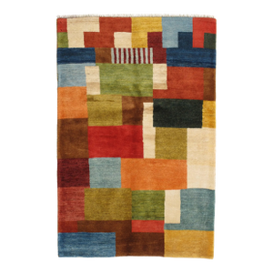 Vintage Hand-Knotted Persian Gabbeh Rug 3'2" X 4'10"