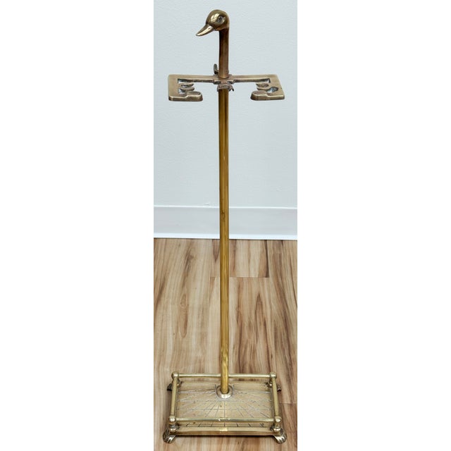 Vintage Brass Mallard Duck Fireplace Tool Set on Stand For Sale In Kansas City - Image 6 of 11