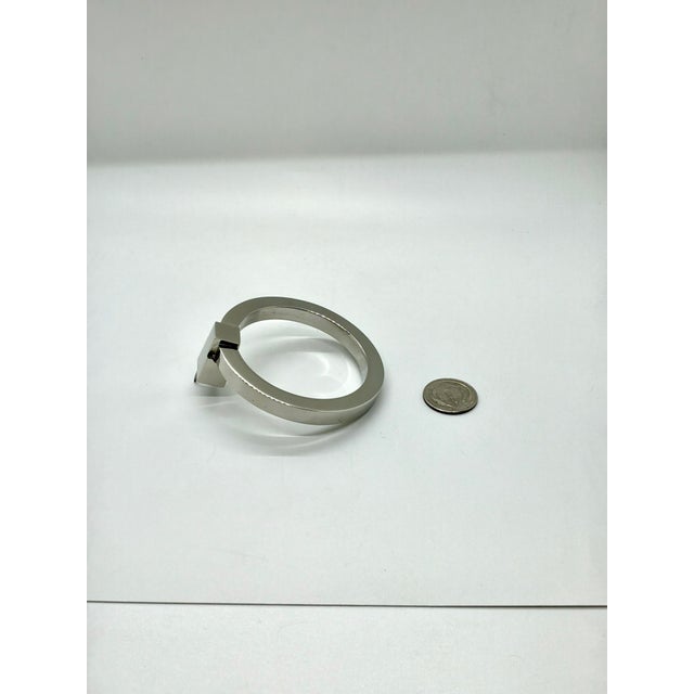 Contemporary Baker Large Ring Pull Polished Nickel For Sale - Image 3 of 4