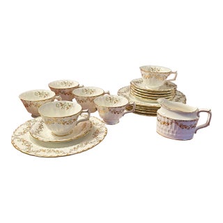 1960s Royal Crown Derby “Touraine” Bone China Tea Service for Six, 19 Pieces, England For Sale