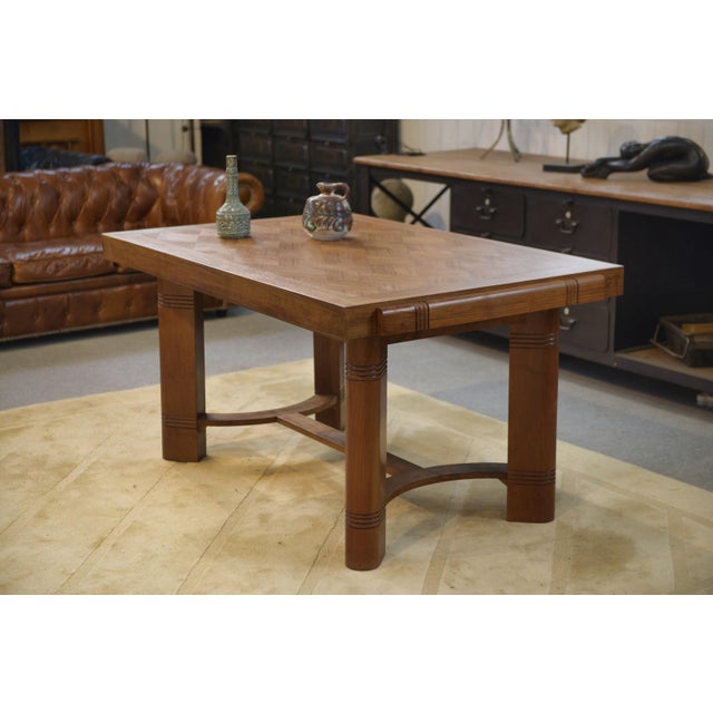 Wood Walnut Dining Table, 1940s For Sale - Image 7 of 14