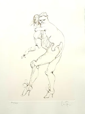 Leonor Fini - Heavy Cat - Original Handsigned Lithograph 1986