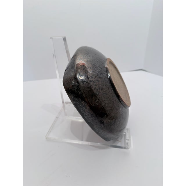 Mid-Century Modern Vintage Donna Polseno Handmade Square Ceramic Bowl For Sale - Image 3 of 8