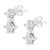 Contemporary 14K White Gold 3/4 cttw Double Diamond Princess-Cut Stud Earrings (I-J Clarity, I2-I3 Color) For Sale - Image 3 of 5