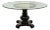 Contemporary Mahogany Pedestal Dining Table With Glass Table Top For Sale