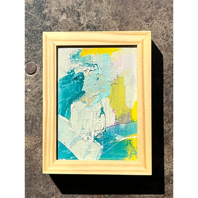 Vintage Original Abstract Oil Painting on Board For Sale - Image 4 of 12