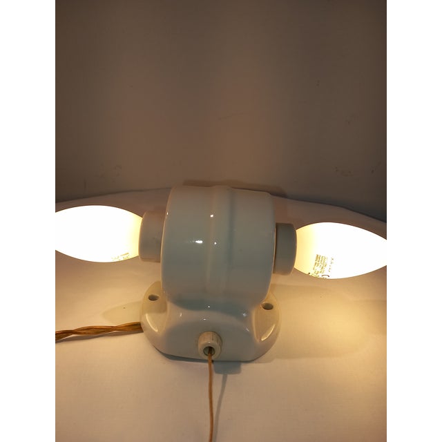 White Art Deco Sconce attributed to Wilhelm Wagenfeld for Lindner, 1930s For Sale - Image 8 of 17