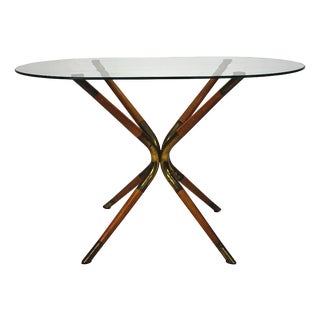 Mid-Century Modern Brass & Glass Coffee Table from Cesare Lacca, Italy, 1950s For Sale
