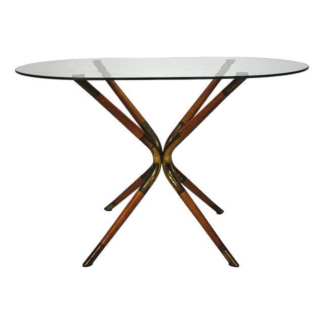 Mid-Century Modern Brass & Glass Coffee Table from Cesare Lacca, Italy, 1950s For Sale