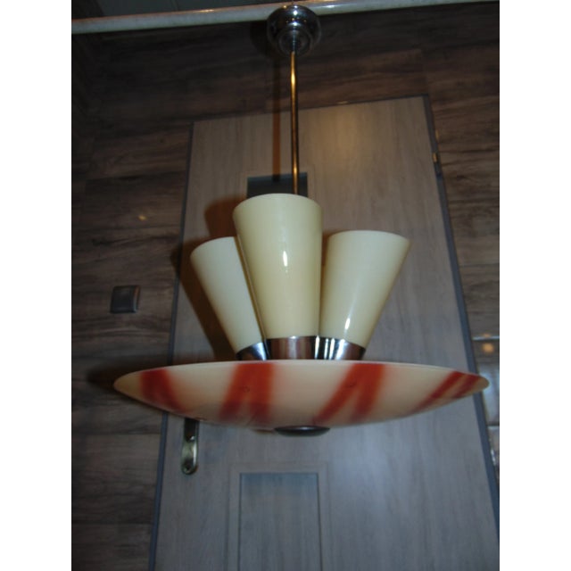 Mid-Century Modern Mid-Century Nickel-Plated Chandelier from Napako For Sale - Image 3 of 9
