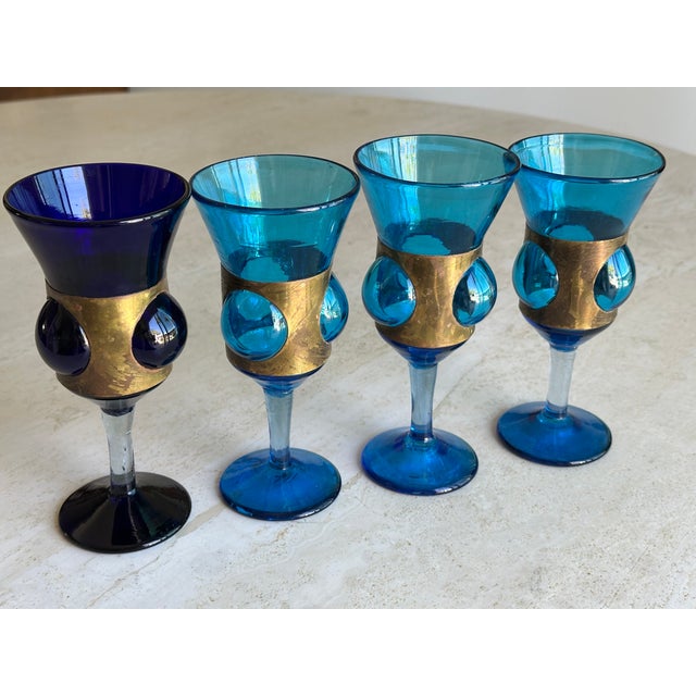 1970s Vintage Mid-Century Brutalist Felipe Derflingher Cage Glass Wine Goblet For Sale - Image 5 of 5