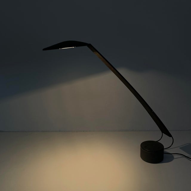 Italian modern black table lamp Dove by Mario Barbaglia and Marco Colombo for Paf, 1980s Adjustable table lamp model Dove...