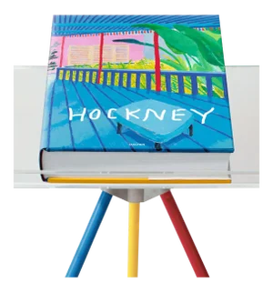 Autographed David Hockney "A Bigger Book" Painting Collection with Book Stand Collector's Edition