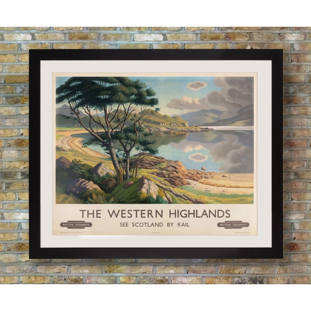 Produced for british railways to promote rail travel to the scottish highlands, this scarce british quad royal travel...