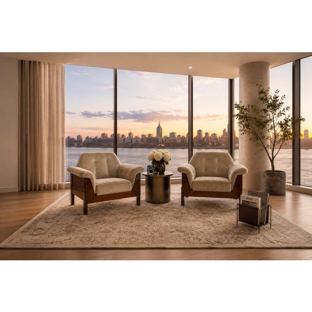 Pair of Brazilian Modern Rosewood and Mohair Armchairs by Bertomeu, 1960s For Sale In New York - Image 6 of 18