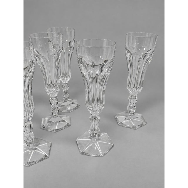 Set of 6, Val St Lambert "Lalaing" Crystal Champagne Flutes For Sale In Providence - Image 6 of 7