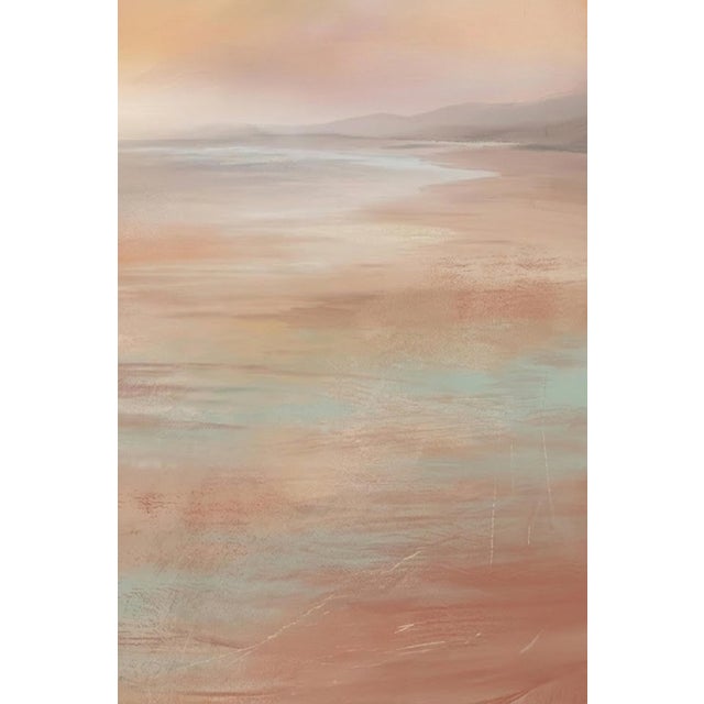 Orange Sunset Coastal Wall Art, Abstract Beach Seascape Print, Pastel Ocean Art Print, 24″ × 36″ For Sale - Image 8 of 9