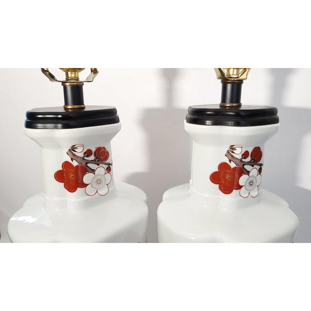 Lamp Pair Flowers Restored For Sale - Image 9 of 16