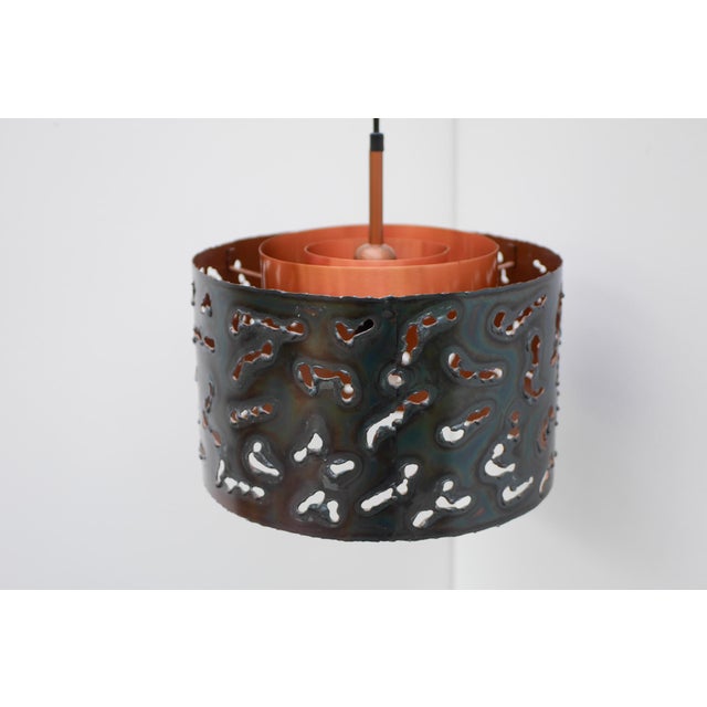 Brutalist Copper Pendant Lamp from Boréns, 1970s For Sale - Image 4 of 13