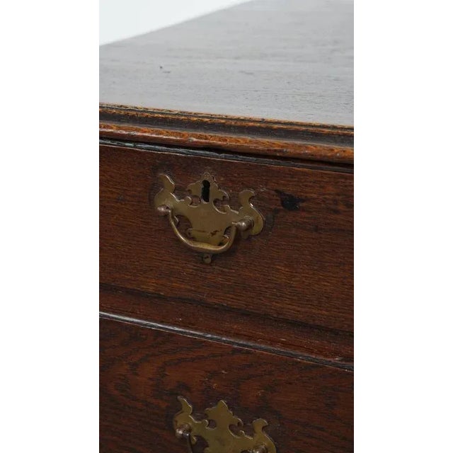 Brown Antique Oak English Chest of Drawers, 1700s For Sale - Image 8 of 14